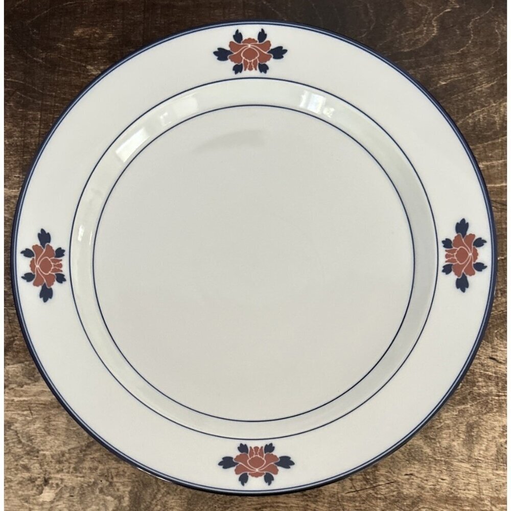 Dansk CAFE LOU Chop Plate 13" Round Platter MADE IN JAPAN White Blue Pink Flower